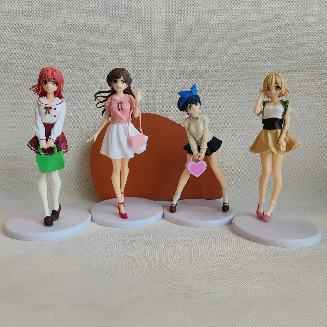 4pcs/lot Rent A Girlfriend Mizuhara Chizuru Anime Figure Toys Ruka Sarashina/Sakurasawa Sumi Ichinose Action Model Doll - купить по