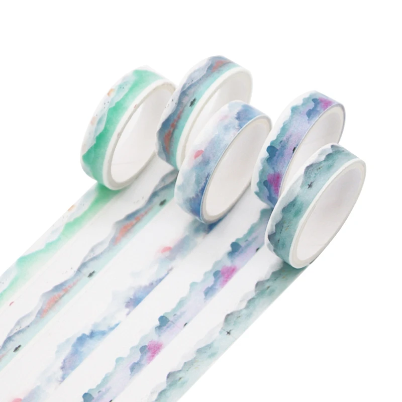 Набор винтажных геометрических декоративных скотчей H05A 5 предметов клей