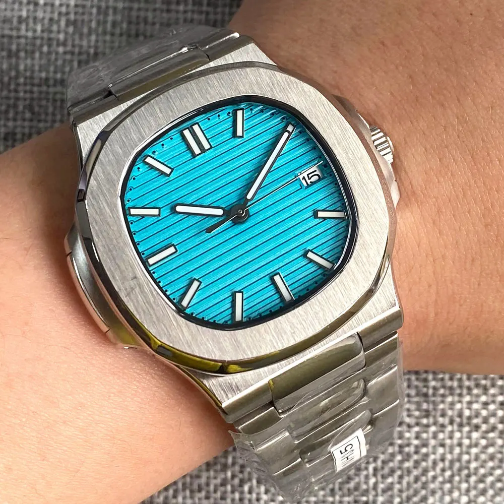 

UMQ NH35A Dress Square Blue Automatic Men Watch 21 Jewels MIYOTA 8215 Turquoise Green Dial Sapphire Glass Date Luminous Index