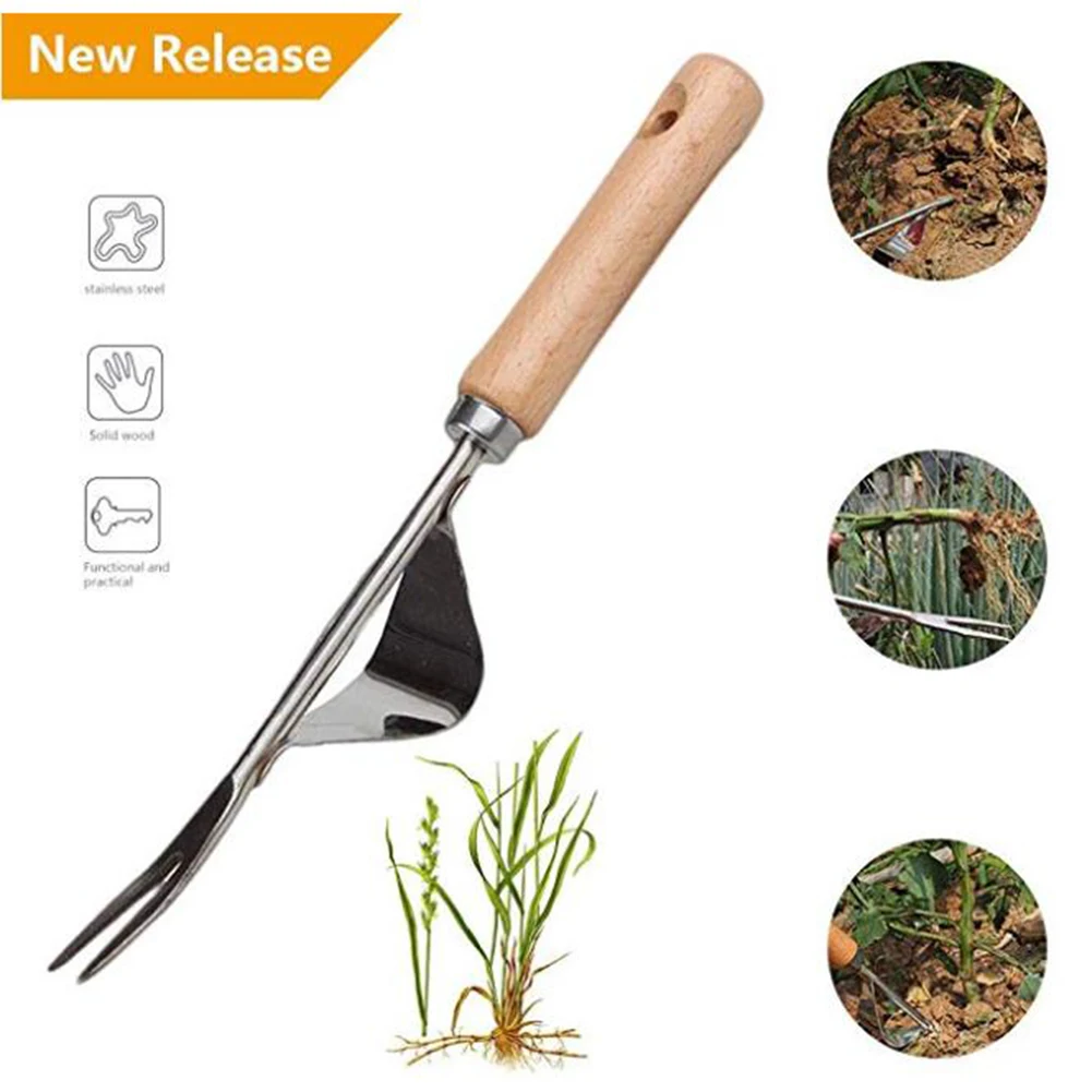 

Steel Root Extractor Wooden Hand Weeder Removal Machine Weed Puller Garden Grass Puller Long Handle Tools Weed Removing Tool