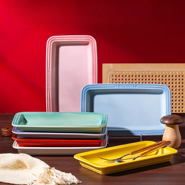 Прямоугольная керамическая тарелка 10 дюймов поднос для тарелок французская