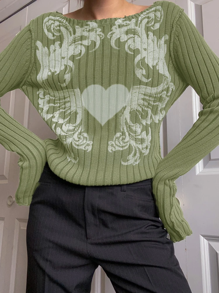 Rockmore винтажные свитера с принтом женские повседневные вязаные джемперы осенний