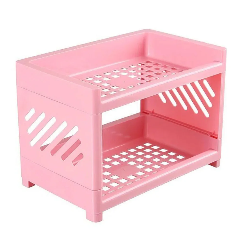 

Double-layer Desk Desktop Organizer Storage Rack Office Stationary Container Sundries Stand Pen Holder Detachable Storage Shelf