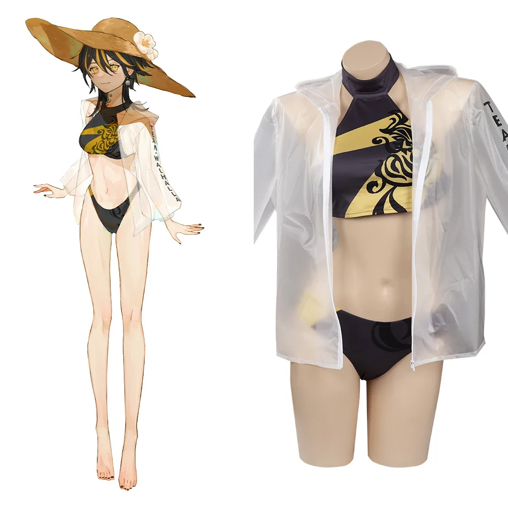 

Tokyo Revengers Hanemiya Kazutora Swimsuit Cosplay Costume Bikini Top Shorts Swimwear Coat Outfits Halloween Carnival Suit