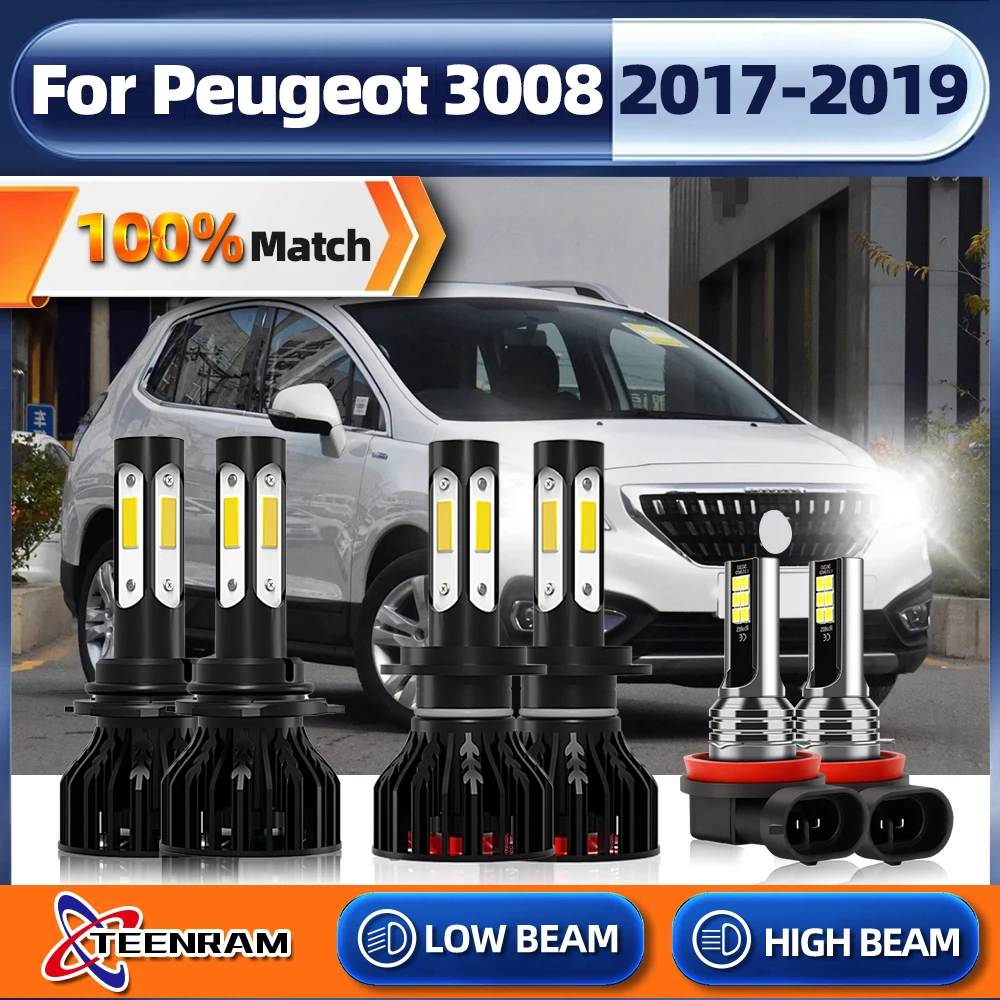 

9005 HB3 H7 Turbo LED Headlight Bulbs 360W 60000LM CSP Chip Car Headlamp 12V 6000K White For Peugeot 3008 2017 2018 2019