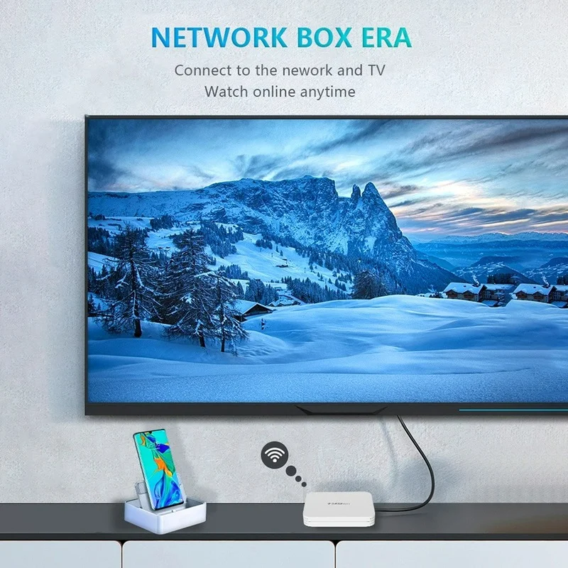 Фото 8 + 128G Мини Смарт ТВ бокс 4K HD 2,4G Wifi Android 10,0 телеприставка Поддержка Google Voice Media Player Youtube IPTV Set TV Box №5