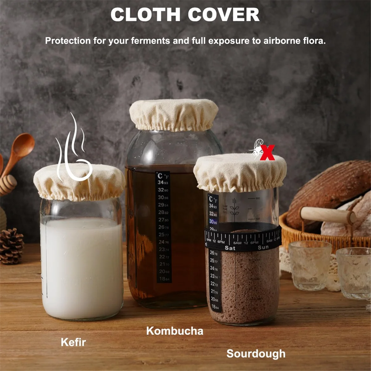 Сменный стартовый набор Sourdough для банок подходит диаметром 3-4 дюйма