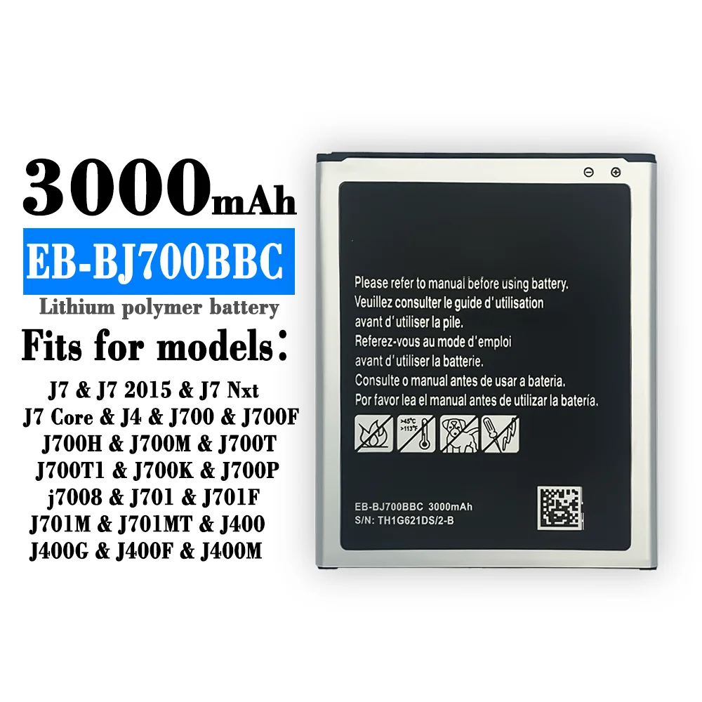 Оригинальная Аккумуляторная Батарея Φ для Samsung GALAXY J7 J700F J7008 J7009 EB-BJ700BBC/DS J4 2018 EB-BJ700CBC 3000mA