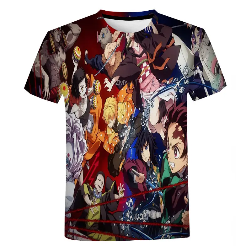 

Summer Men Women Streetwear Fashion Oversized T Shirt Anime Demon Slayer 3D Print T Shirt