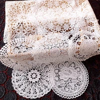 round hollow coasters lace embroidered tablecloths table plates and bowls insulation pads fabric decorations ornaments