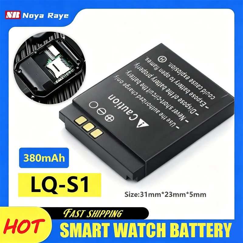 Фото Аккумуляторы LQ-S1 3.7V 380mAh для умных часов DZ09 V8 X6 W8 A1 AB-S1 FYM-M9 GJD HKS-S1 LQS1, литиевые перезаряжаемые батареи №1