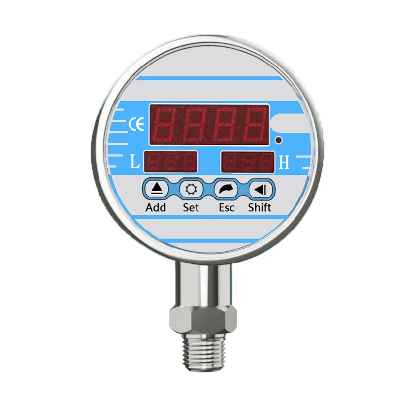 

Electric Contact Pressure Gauge -1-0-1000bar Water Gas Oil Liquid Pressure Upper And Lower Limit Measurement Display Controller