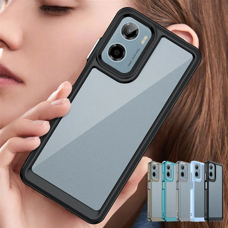 Прозрачный красочный чехол из ТПУ для телефона Motorola Moto E15 G05 G15 Power G35 G55 G75 G85 5G