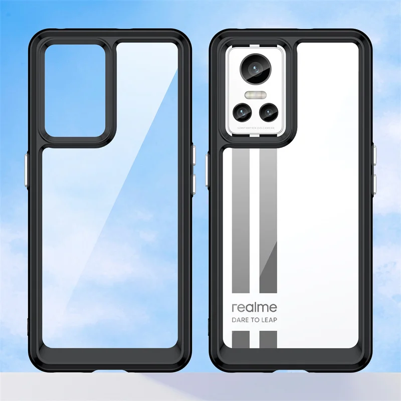 For Realme GT Neo3 Case Realme GT Neo3 Cover Coque Funda Hard Translucent Soft Frame Shockproof Clear Phone Capa Realme GT Neo3