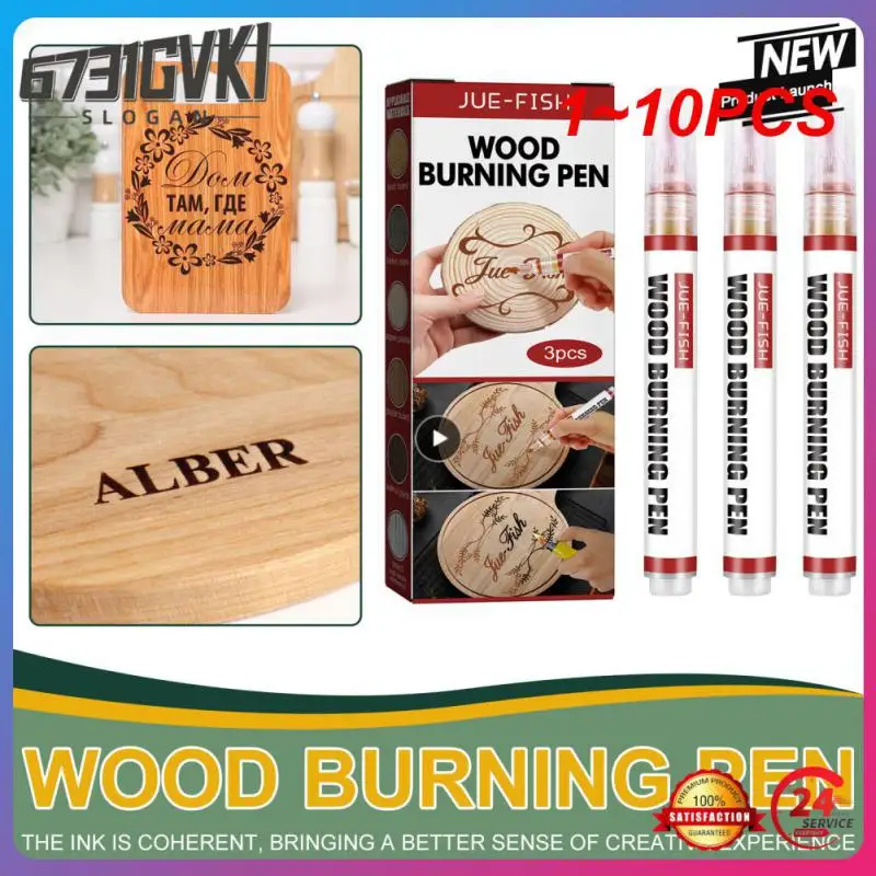 

1~10PCS Wood Burning Pen Fine Tip Chemical Scorch Marker Pen Safely Pyrography Wooden Scorch Pen DIY Wood Craft Painting Pen