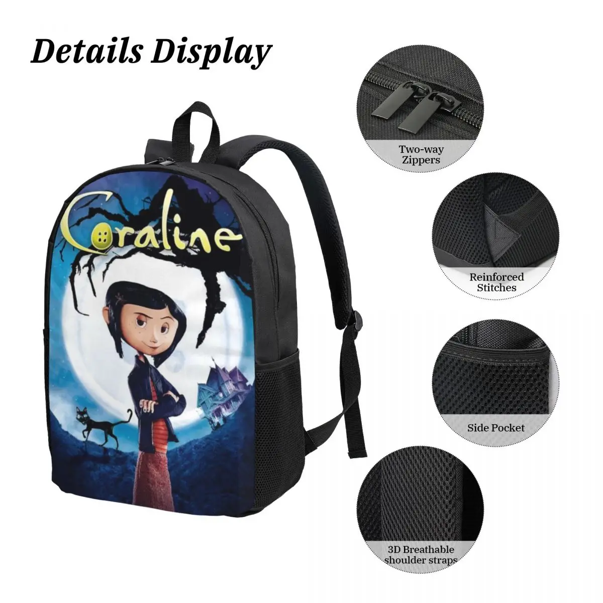 Рюкзаки C-CoralineS с аниме-фильмом для женщин мужчин мальчиков и девочек сумка книг
