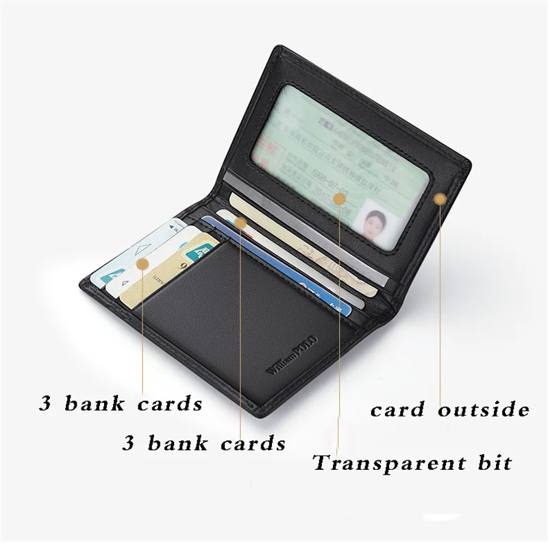 2022  new Wiliampolo men's wallet genuine leather card holder genuine cowhide men's wallet Fashion Design 2022 with gift box