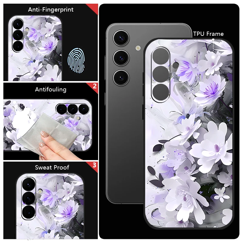 Креативный чехол-ремешок с цветочным узором для Samsung Galaxy A57 A17 A56 A16 A55 A15 A54 A36 5G S25 FE S26 S24 S23 S22 Ultra, мягкий чехол (art.: 3920da4c7d131) - 3920da4c7d131