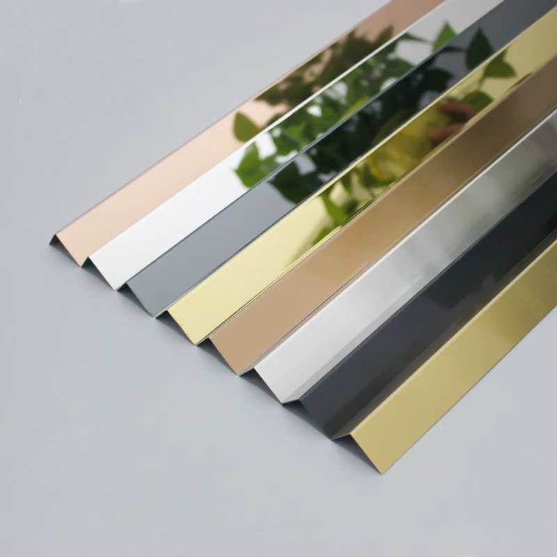 Custom Stainless Steel L Angle Corner Guards Home Decor Wall Strip Rose Gold Silver Black