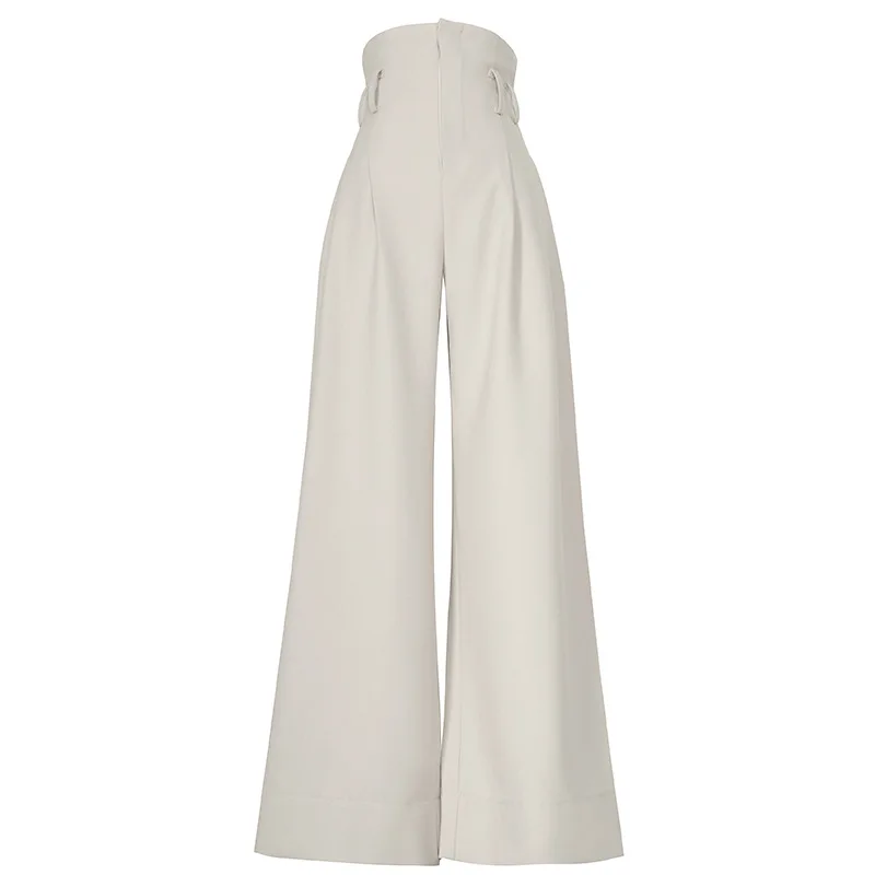 

Женские узкие брюки абрикосового цвета с высокой талией, Длинные прямые брюки с широкими штанинами в Корейском стиле, Y2k, весна 2021