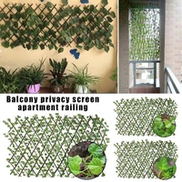 retractable fence with artificial leaf garden trellis fence faux ivy privacy fence wood vines climbing frame gardening plant dec