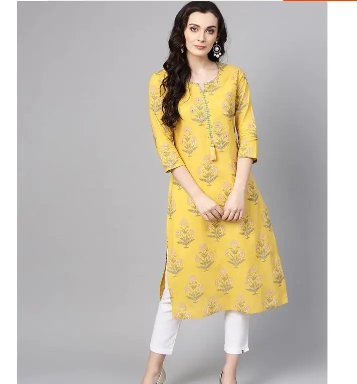 

Traditional Indian Clothing Pure Cotton Flower Print Women's Top