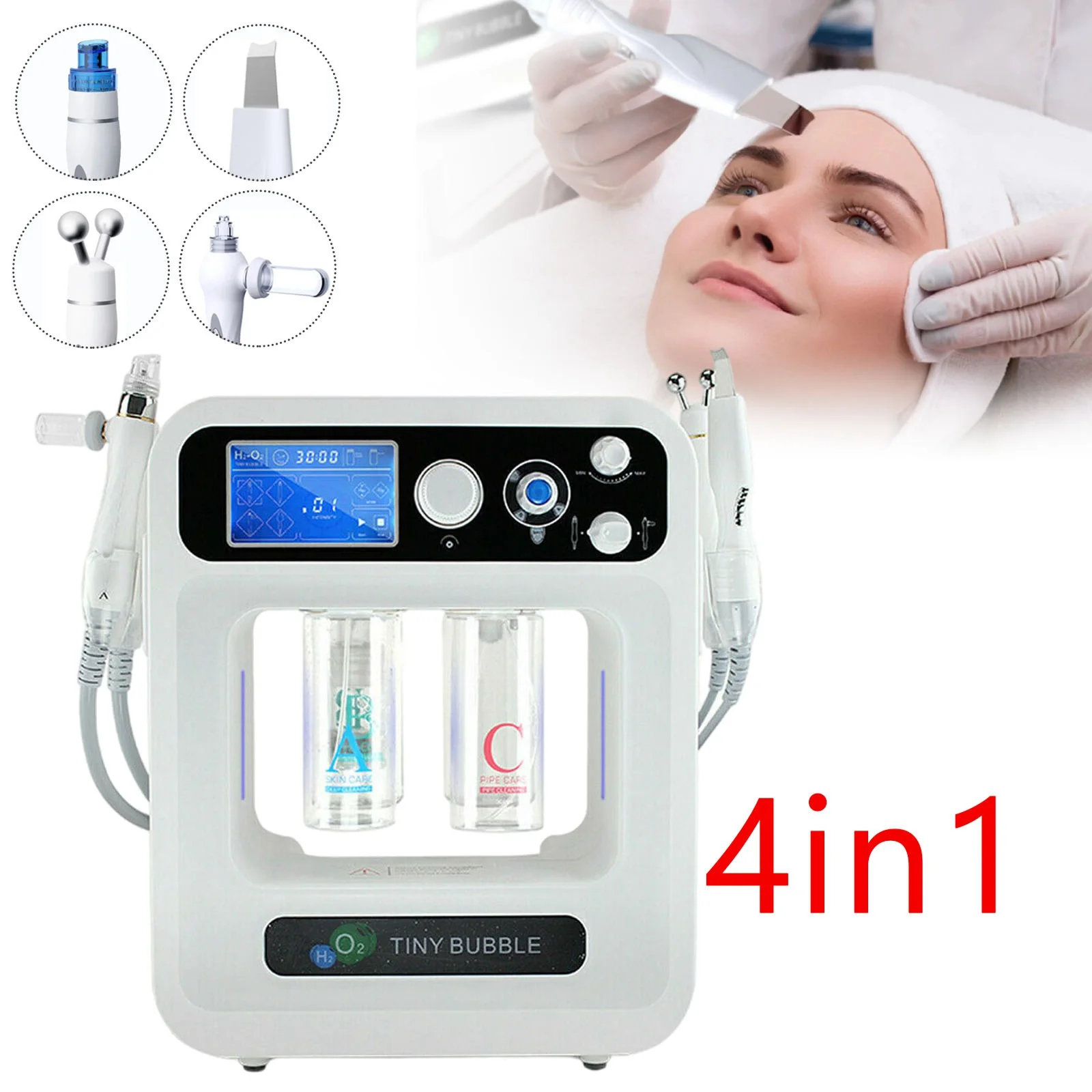 

4 in 1 Water Dermabrasion Water Light Machine Radio Frequency BIO Skin Scrubbing Machine SPA Beauty Professional Skin Care