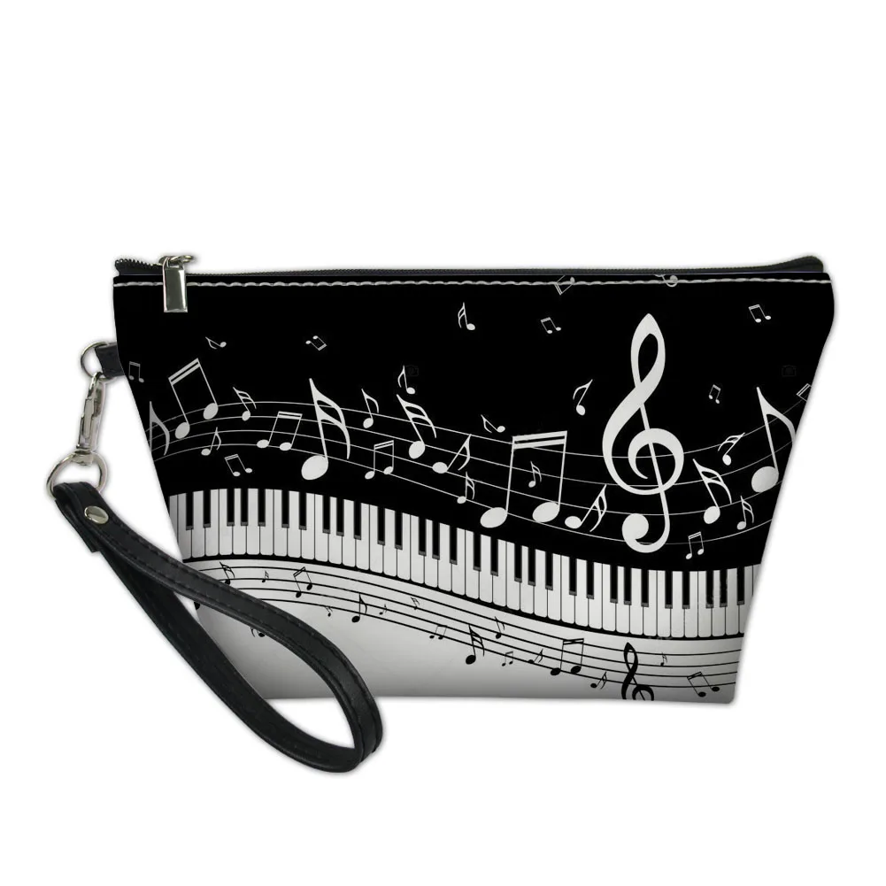 

Cute Make Up Bags Music Note Pattern Small Zipper Leather Travel Cosmetic Cases Ladies Makeup Pouch Females Cosmetic Bags 2022