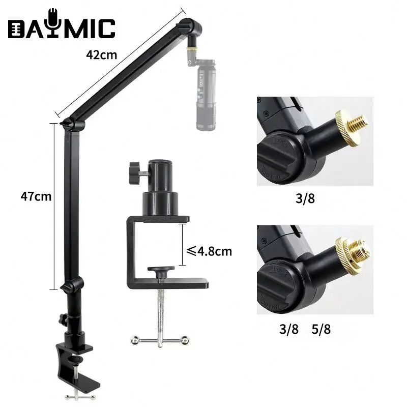 

Factory OEM Professional studio recording Microphone Arm Stand Adjustable Suspension Scissor Mic Stand