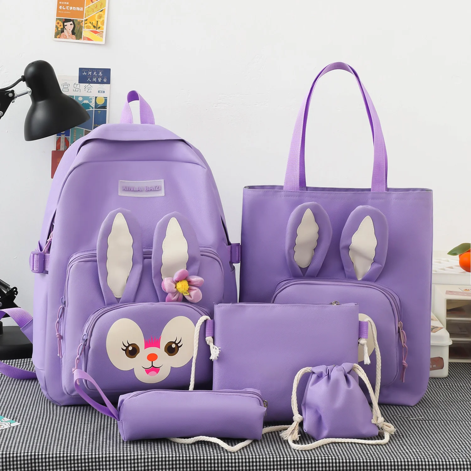 

Cute Light Multi Piece Schoolbag New Primary School Backpack Leisure Middle School Student Large Capacity Cartoon Backpack