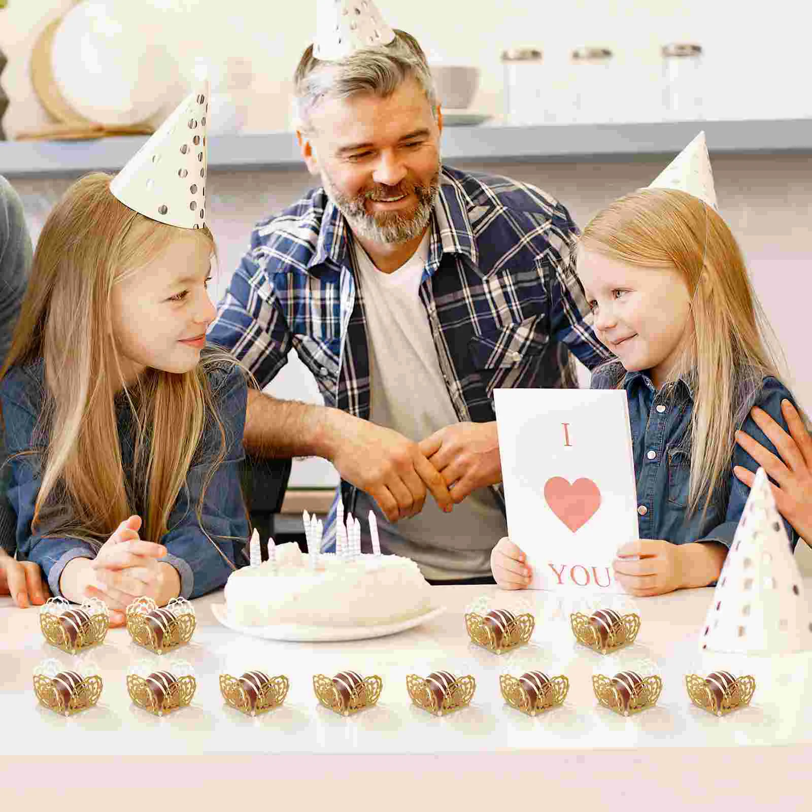 50 шт. золотой декор шоколадный поднос десертные чашки упаковочная бумага для