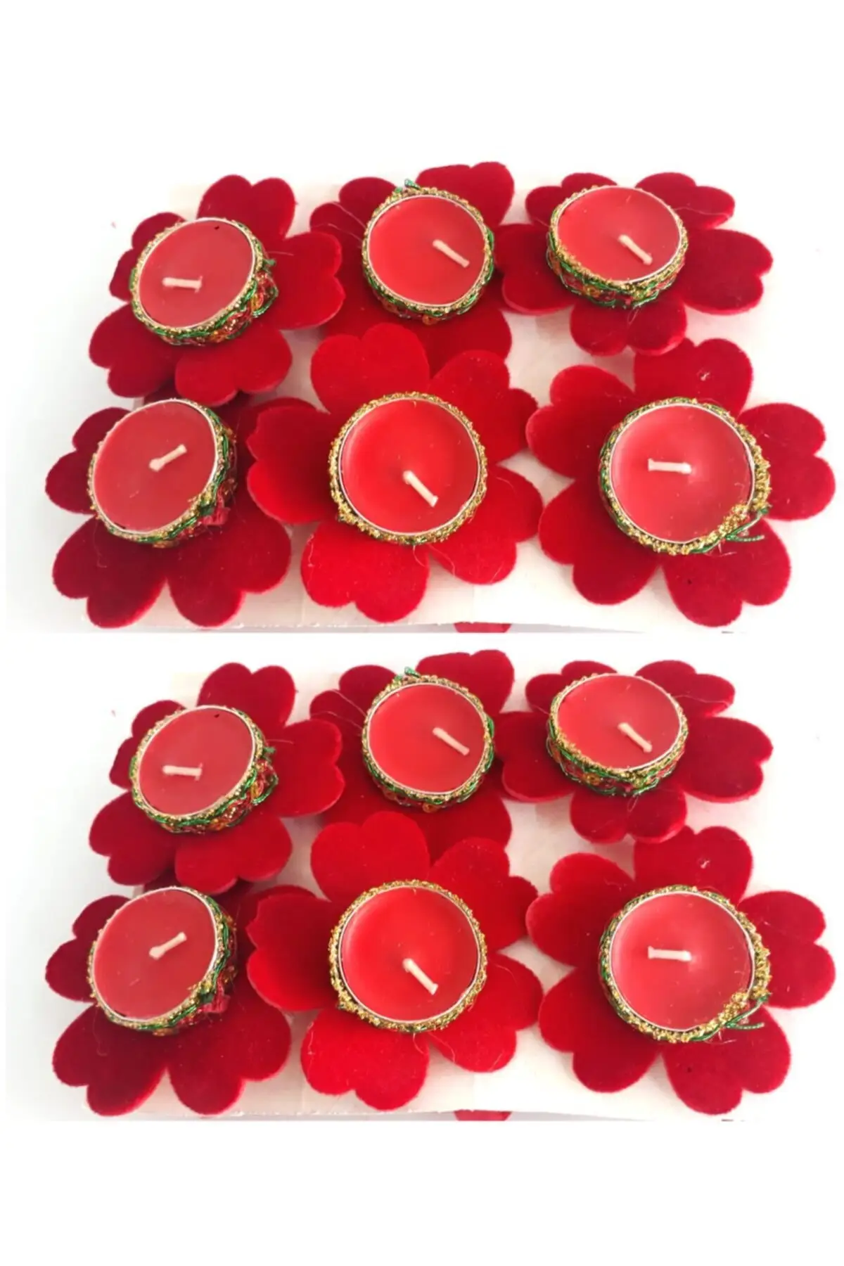 

Luxury Velvet (FLOCK) Red Hand Wax 12 Pcs henna bride veil welon