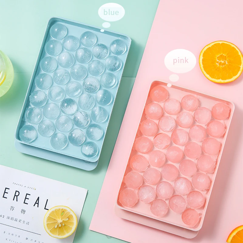 

33 Grid Plastic Mold Ice Tray Diamond Round Ice Molds Home Bar Use Ball Ice Cube Maker DIY Ice Cream Kitchen Accessories