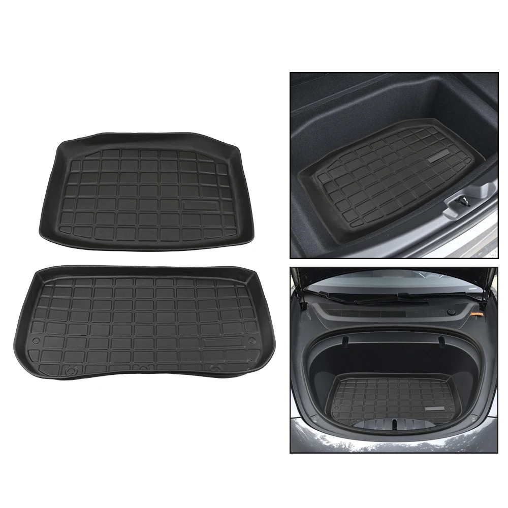 

Защитные накладки, аксессуары для салона Tesla Model 3, водонепроницаемые коврики для багажника, багажника, коврики для багажника, коврик для хра...