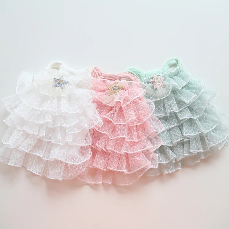 Роскошные платья для собак летняя Милая Кружевная одежда домашних животных