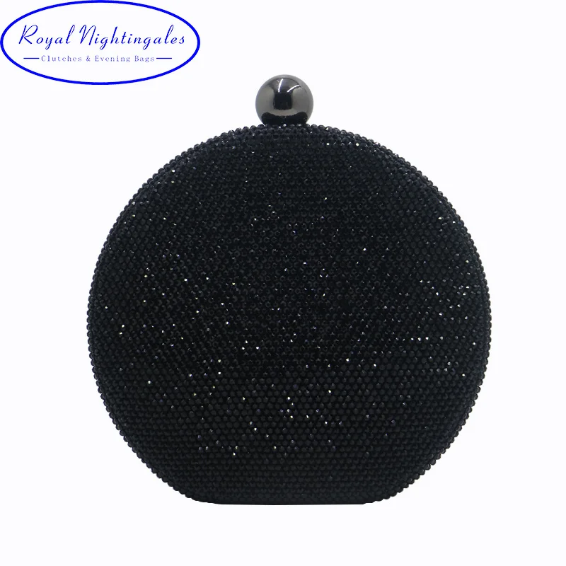 

Factory Direct Selling Wholesale Big Round Hard Case Crystal Box Clutch Bag Evening Bags Black/Gold/Red/Purple/Fuchsia