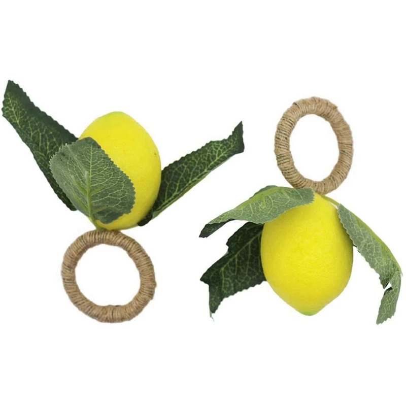 

Napkin Rings Set Of 18,Decorative Lemon Vine Leaf Napkin Rings, Yellow Napkin Buckle Napkin Holders