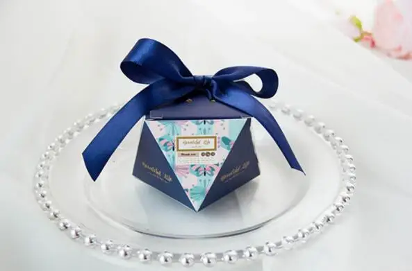 50 шт. креативные темно-синие вечерние коробки с бабочками и бриллиантами