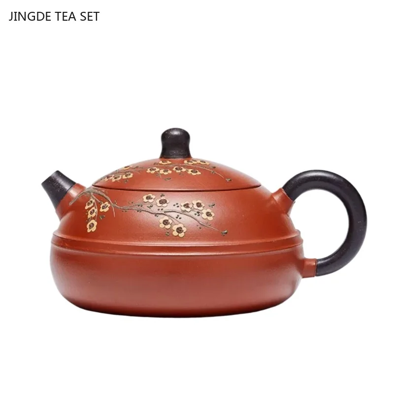 1 шт. 160 мл ручная роспись цветок сливы красивый чайник Boutique Yixing Фиолетовый