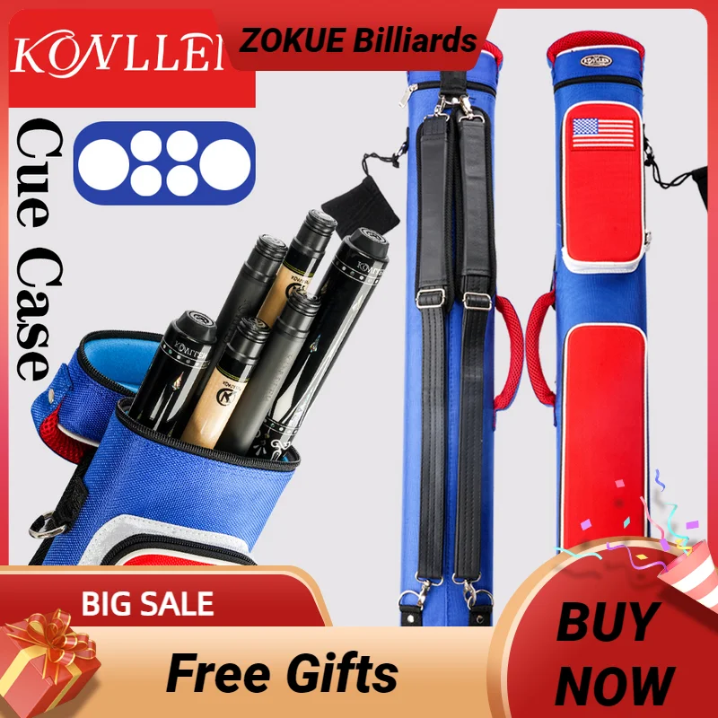 

Чехол для бильярда Konllen ручной работы с 6 отверстиями, красный синий чехол 5,5*12,5*88 см, овальная сумка с вышивкой, модные аксессуары для бильярд...