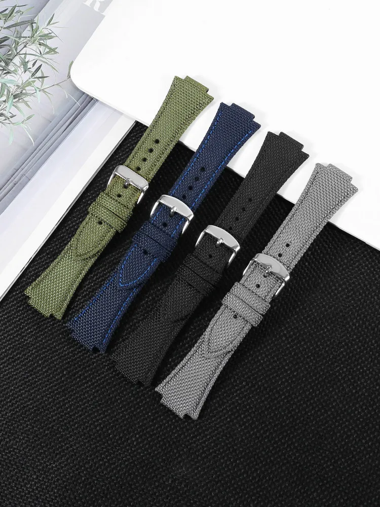 Фото Подходит для часов Casio GST-B400 EFB-680, спортивных, альпинистских, из нейлонового полотна, с выпуклым циферблатом. №1