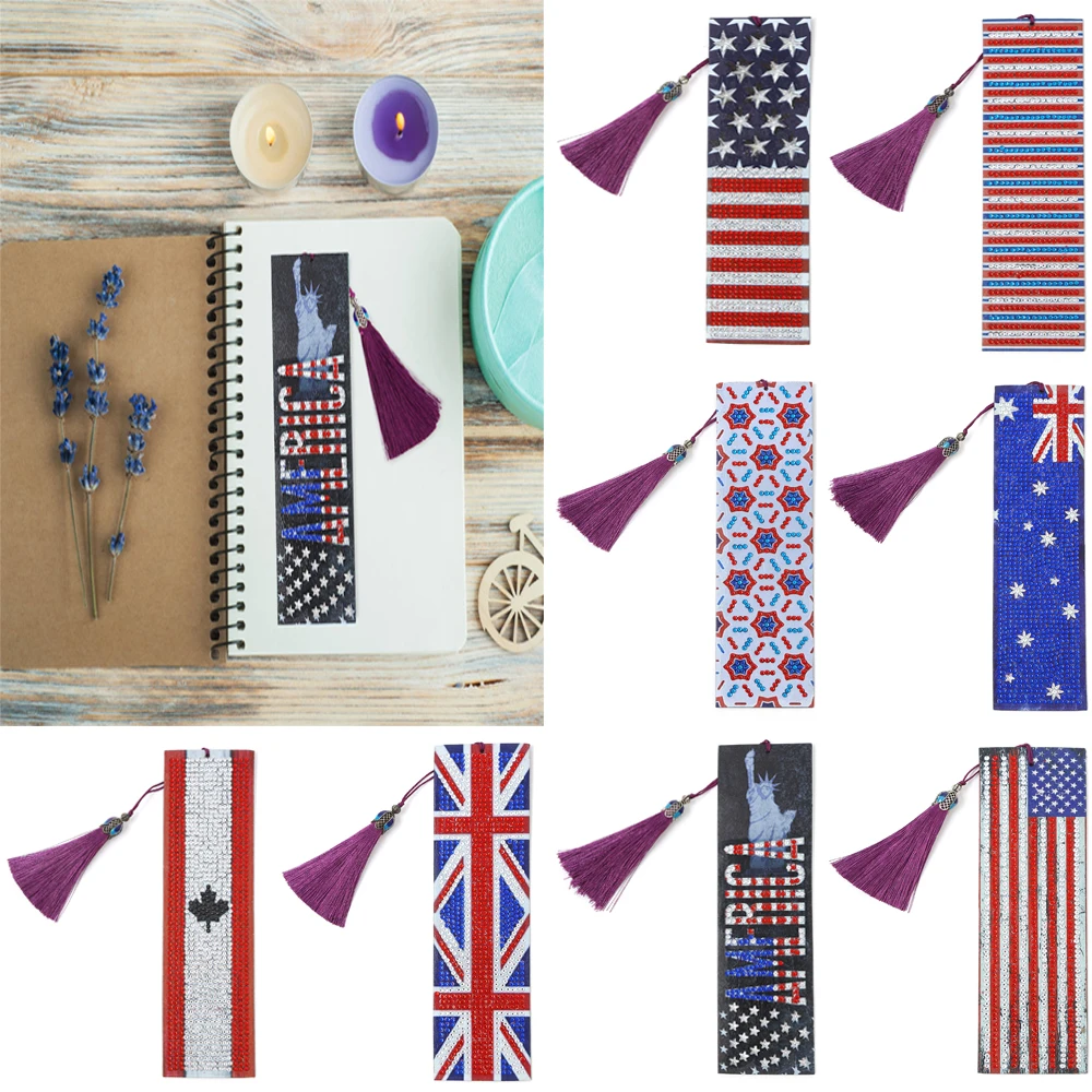 5D сделай сам алмазная живопись кожаная Закладка Национальный флаг специальная