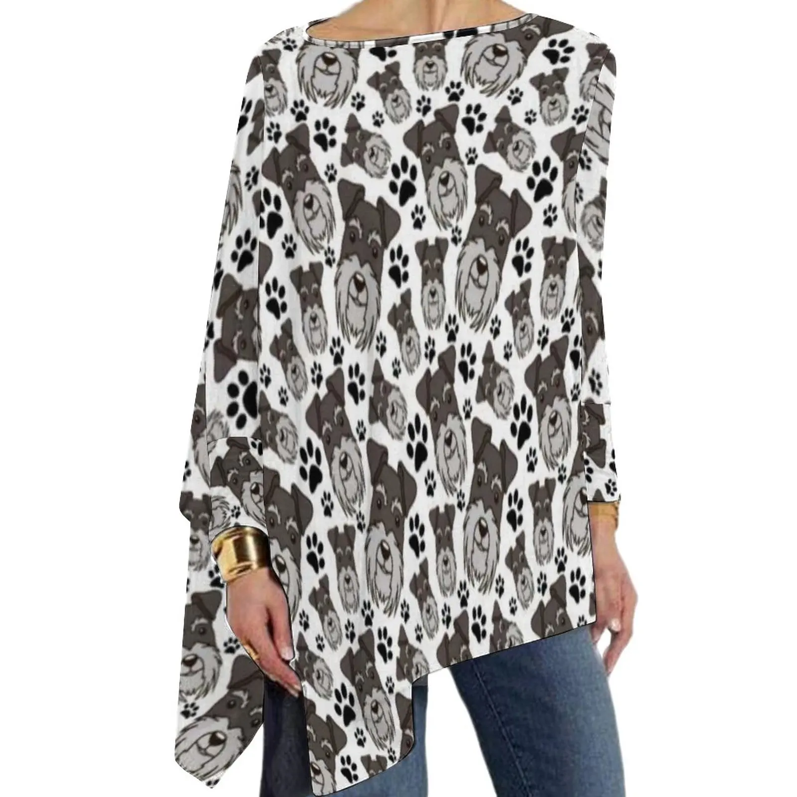 

Футболки для щенков, собак, милая стандартная уличная одежда шнауцера, Женские топы с рисунком, 4XL, 5XL, 6XL