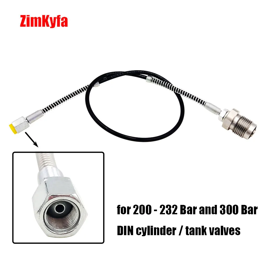 

DIN 232 & 300 Bar PCP Air Charger Filling Charging Adapter 24" Hose with Anti-Kink guard