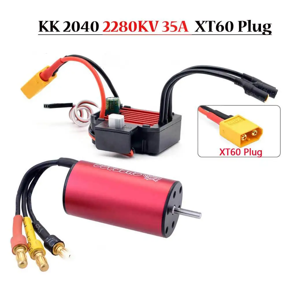 Фото Бесколлекторный мотор KK2040 2280KV 3200KV 3900KV 4480KV, ESC 25A 35A, сервопривод 17г для радиоуправляемых автомобилей и грузовиков Wltoys Traxxas 1/18 1/20, запчасти для радиоуправляемых моделей. №3