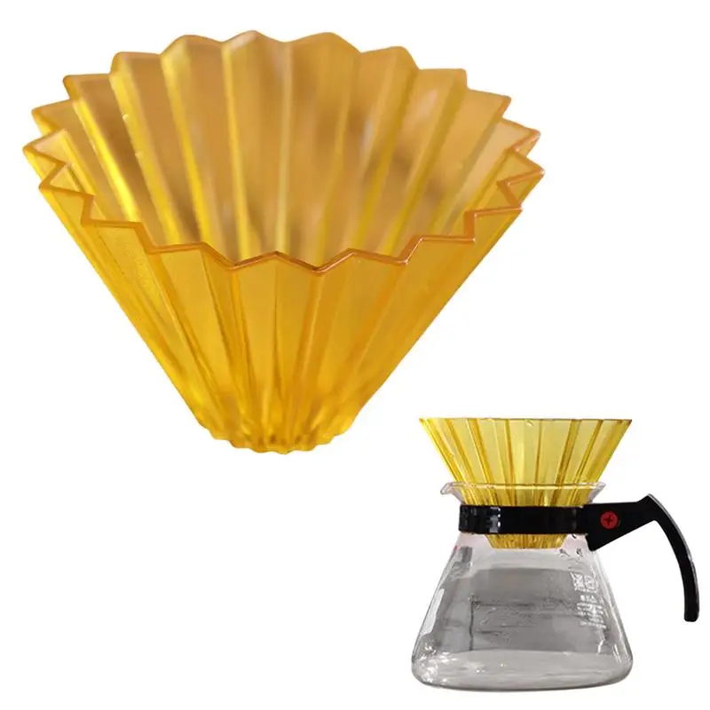 

Coffee Maker Filter Reusable Dripper With Wood Stand Cone Shape Funnel Basket For Coffee Washable Brewing Accessories For Home