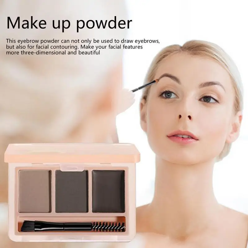 Пудра для бровей Косметика макияжа 3 в 1 пудра Набор скульптурирования с