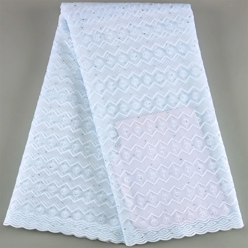 Чистый белый Африканский французский молочный шелк кружевная ткань 2023