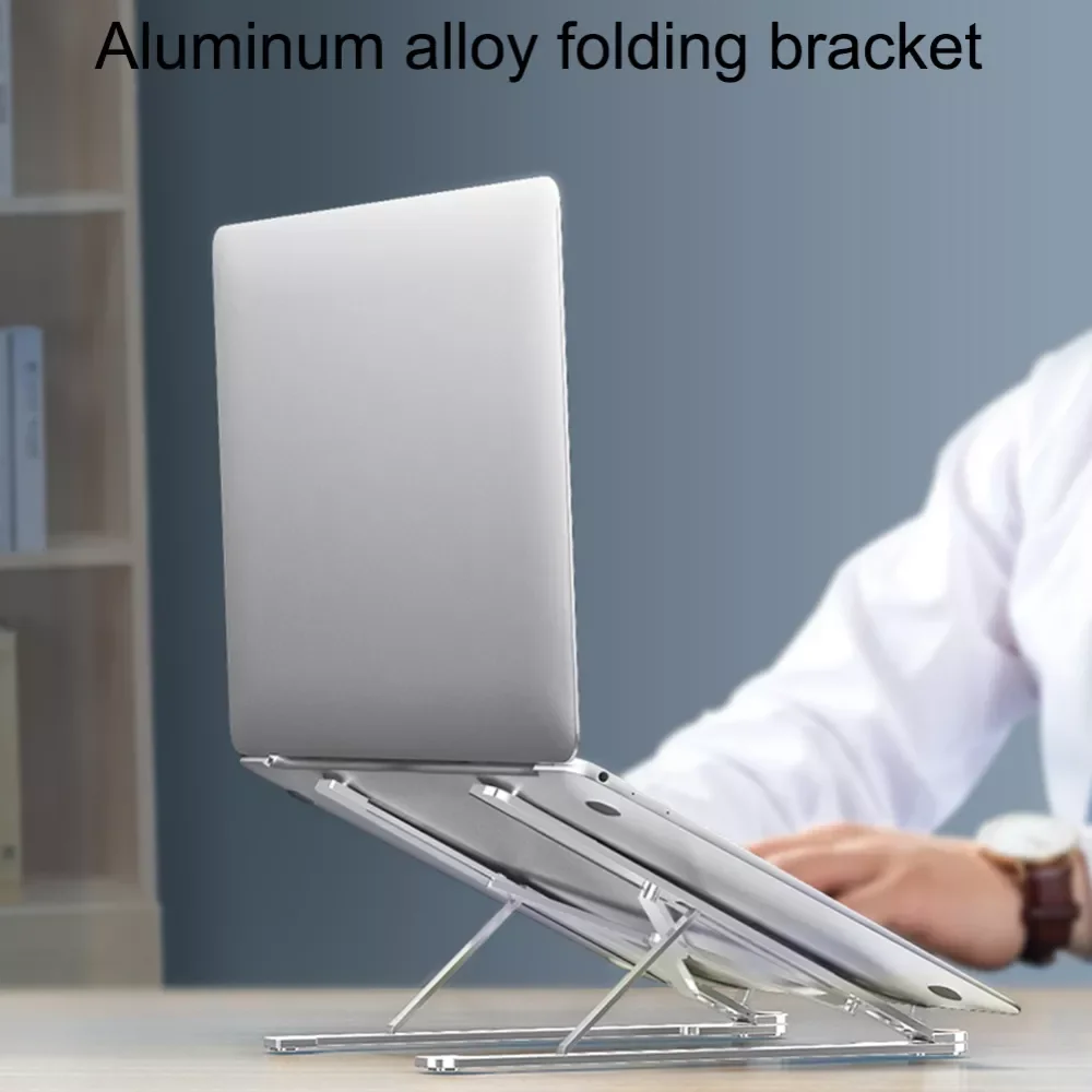 

Cooling Rack Folding Adjustable Angle Aluminum Alloy Desktop Portable Holder Office Universal Non Slip Laptop Stand