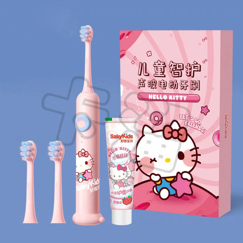 

Sanrio Eelectric Toothbrush Kawaii HelloKittys Cinnamoroll Pompom Purin Cartoon Automatic Soft-bristled Toothbrush for Gift